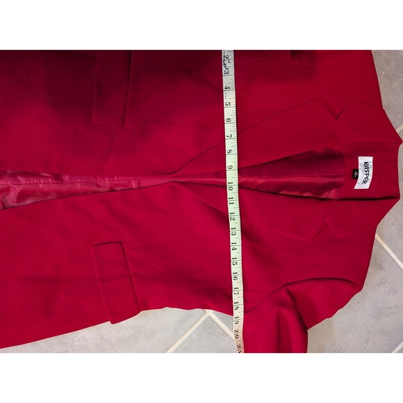 KASPER 3PC deep Red polyester Lined skirt suit women's Size 6P - Picture 7 of 16